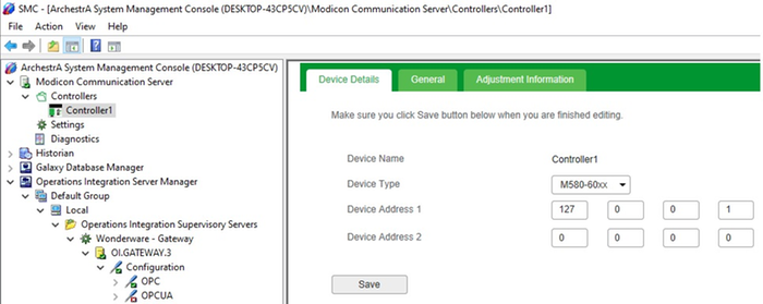Controller configuration