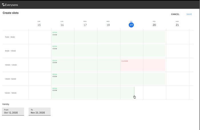 Typical weeks settings