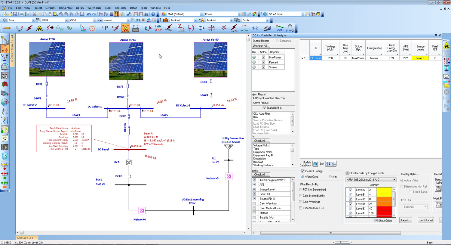 DC arc flash analysis