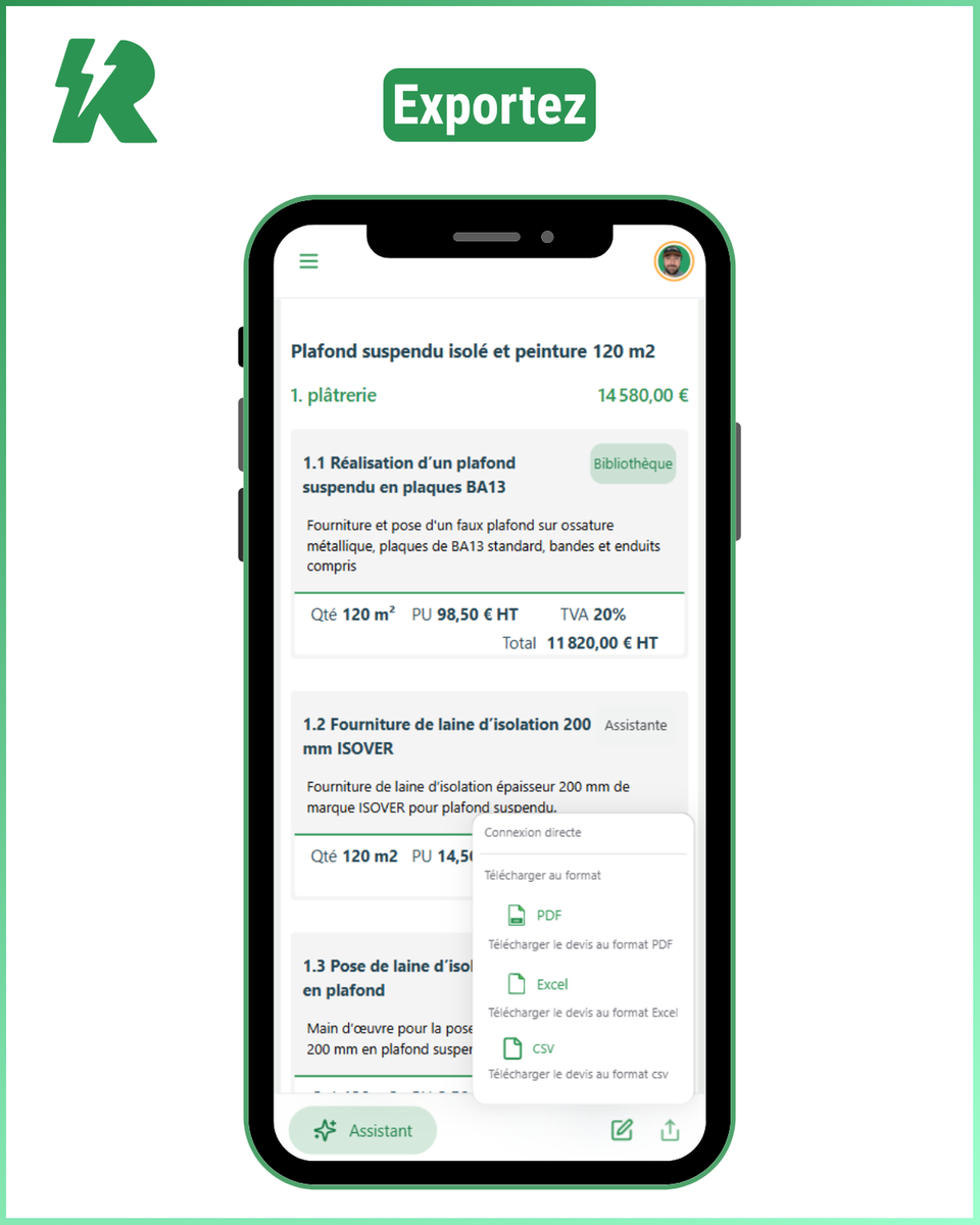 4- Exportez et envoyez