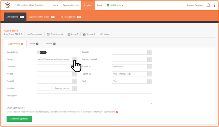 Supplier Rules (available in Streamline & Optimize)