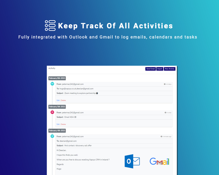 Outlook and Gmail Integrations
