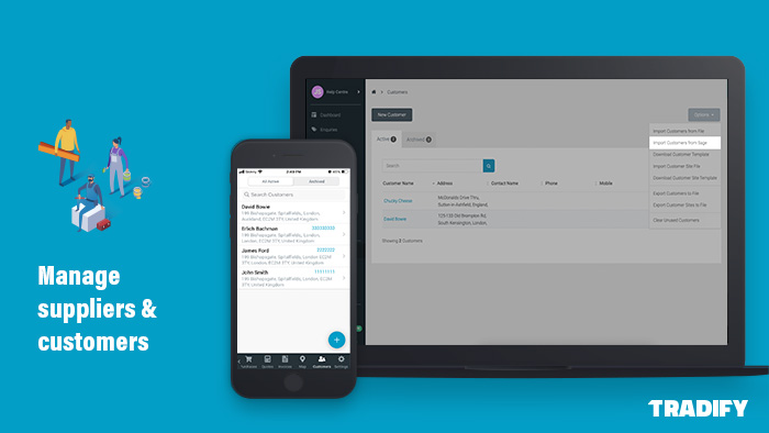 Manage suppliers & customers