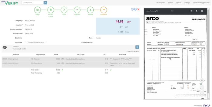 Access all processed invoices from Sage
