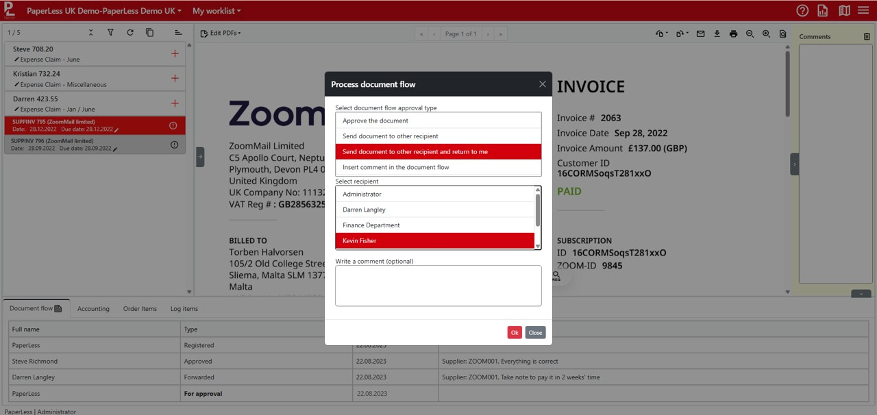 Online Invoice Approval for Sage