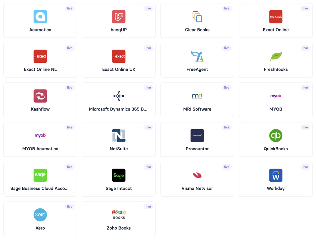 Unified Accounting API with 20+ connectors
