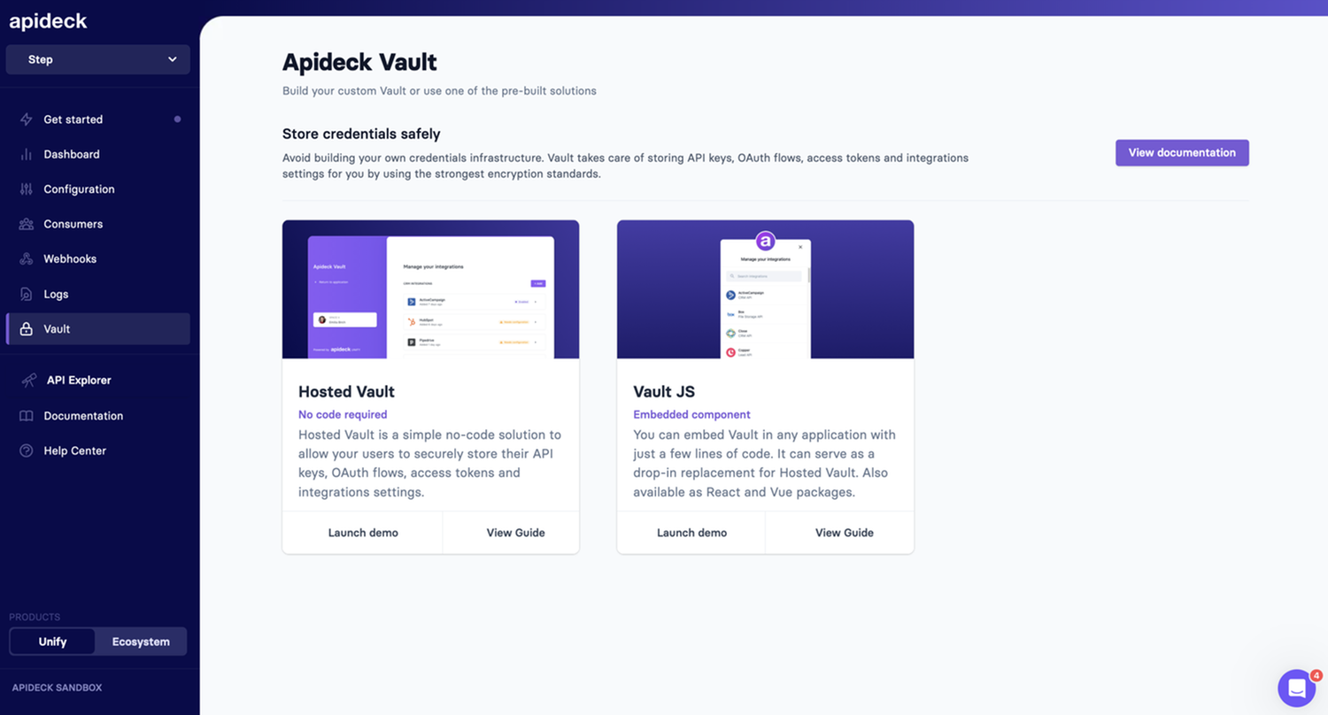 Apideck Vault