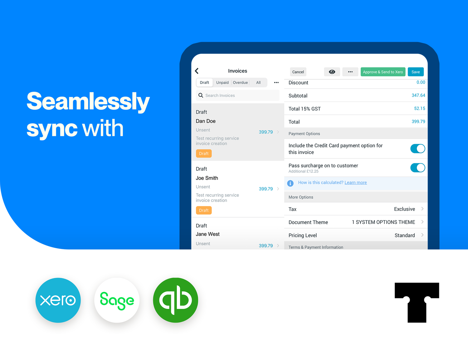 Sync bills, payments, suppliers & customers to Sage automatically