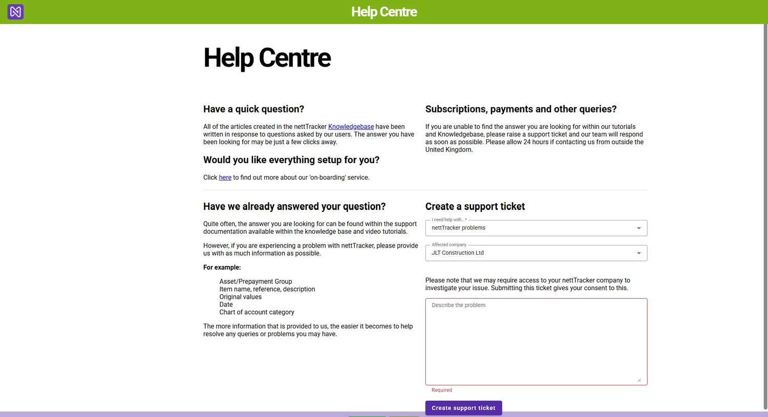 Help Centre