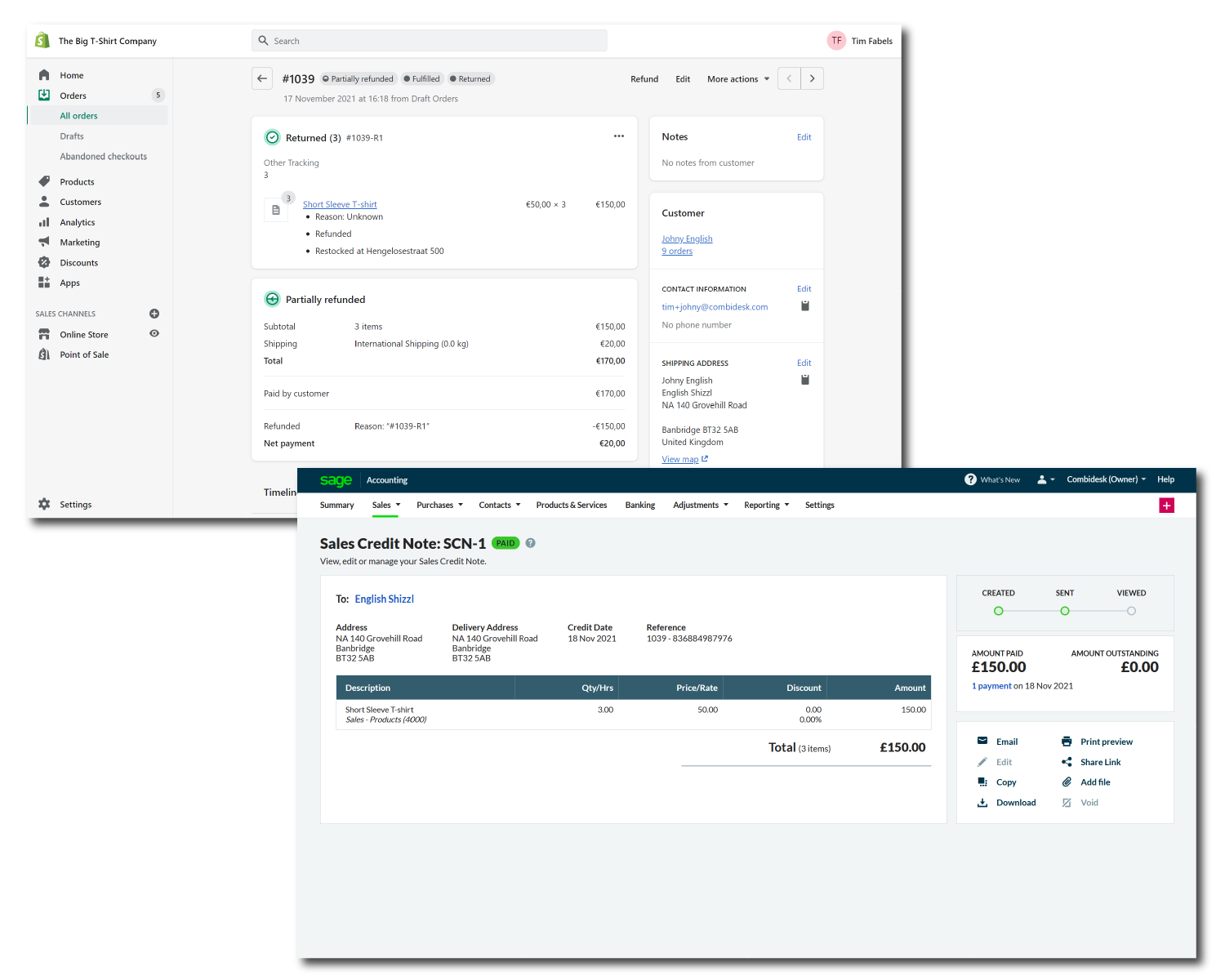 Shopify Order Refunds