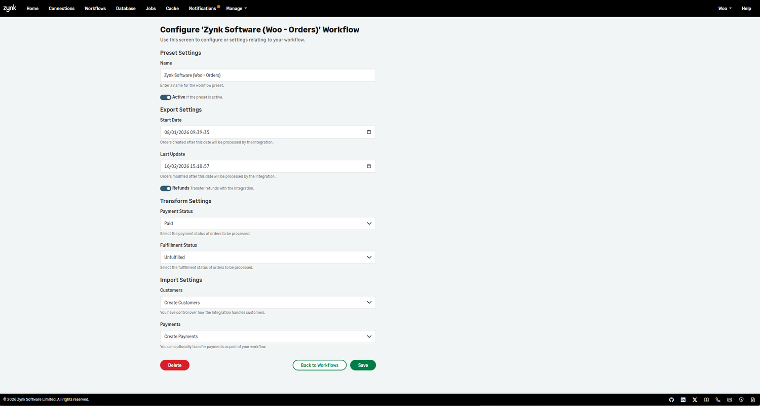 Sync WooCommerce Returns