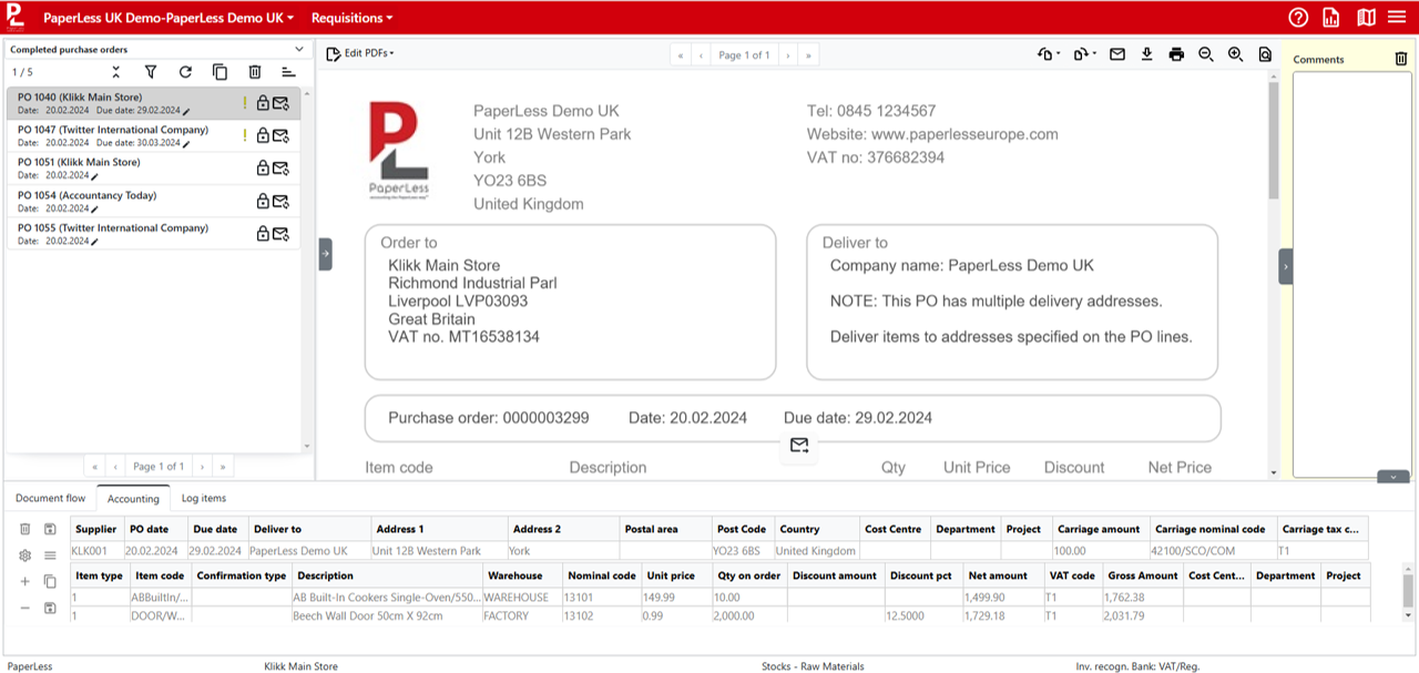 Purchase Order Requisition