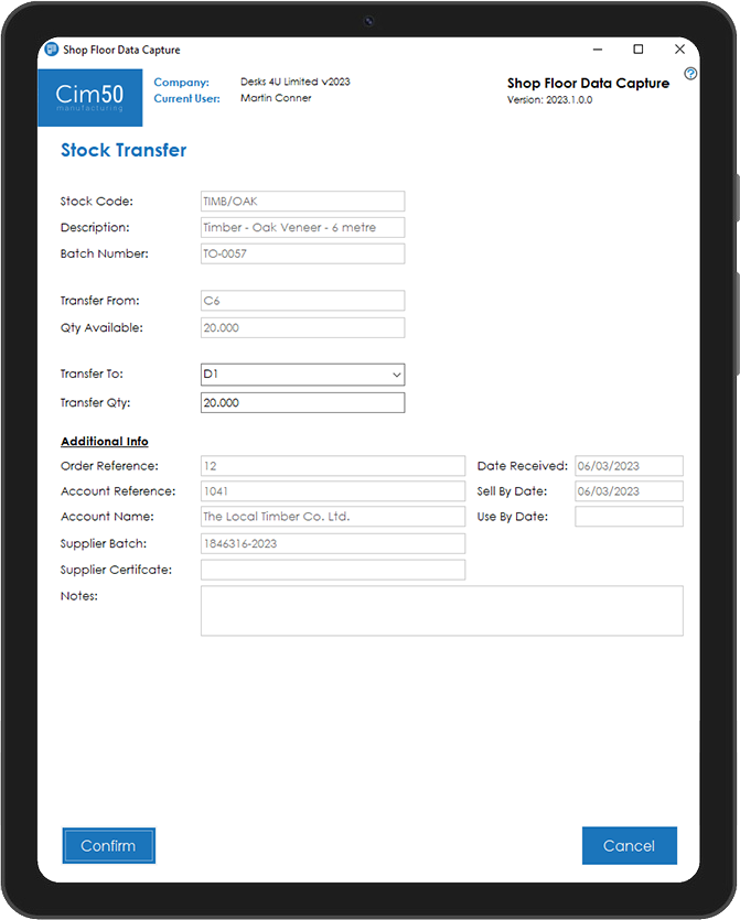 Shop Floor Data Capture