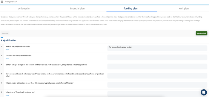 Funding plan