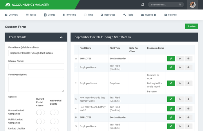 Custom forms